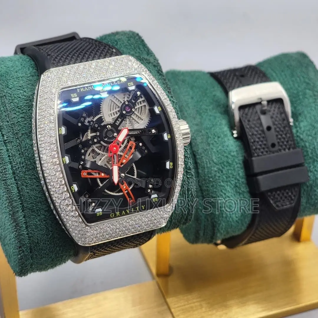 Franck Muller Quality Men Genuine Leather Wristwatch