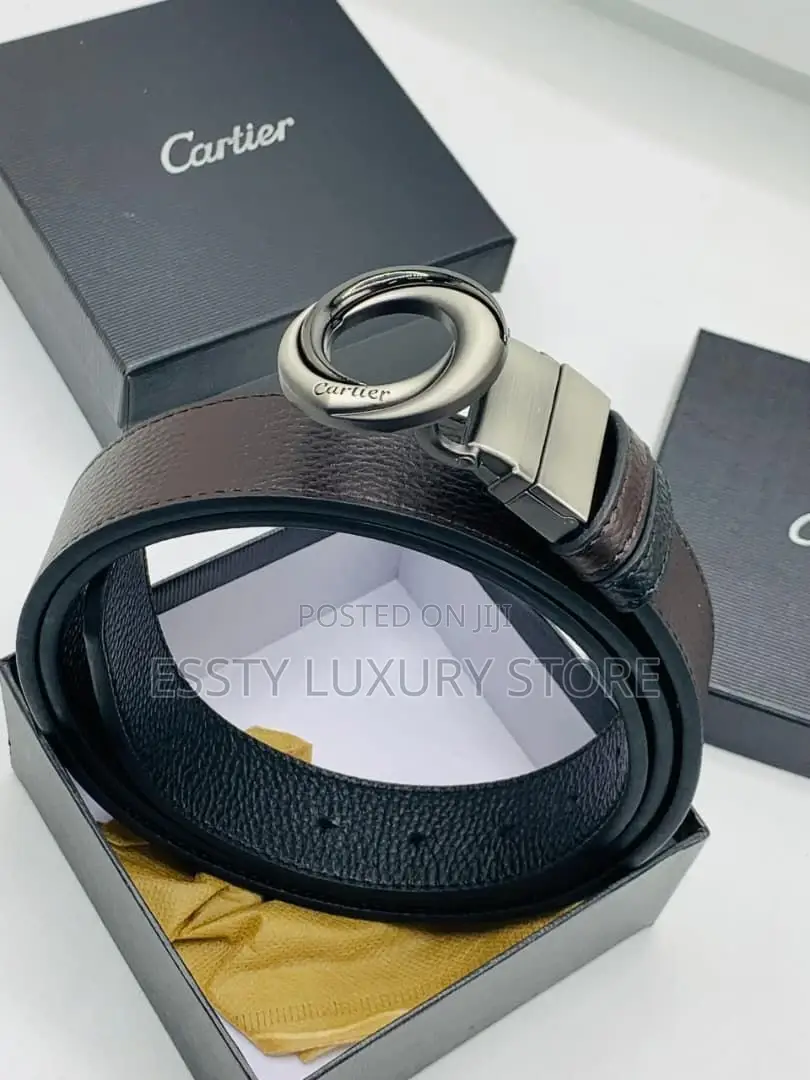 Cartier Quality Reversible Brown and Black Unisex Waist Belt