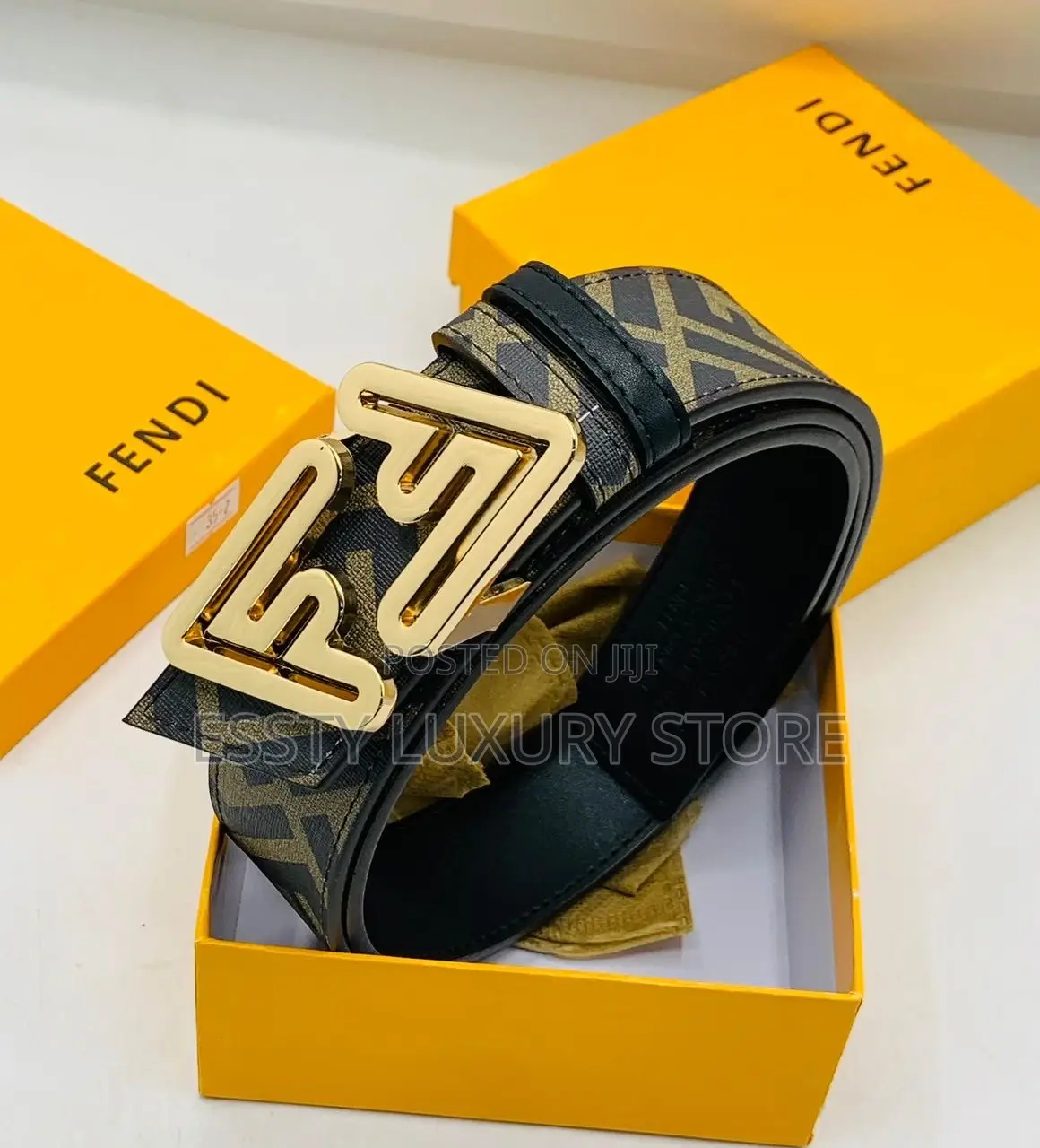 Fendi Reversible to Black Pure Quality Unisex Waist Belt 1