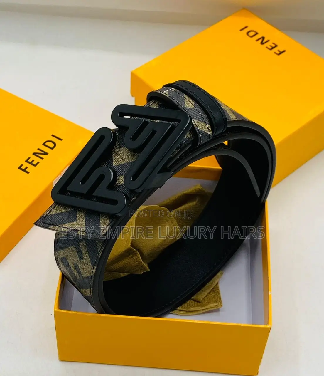 Fendi Reversible to Black Pure Quality Unisex Waist Belt 1