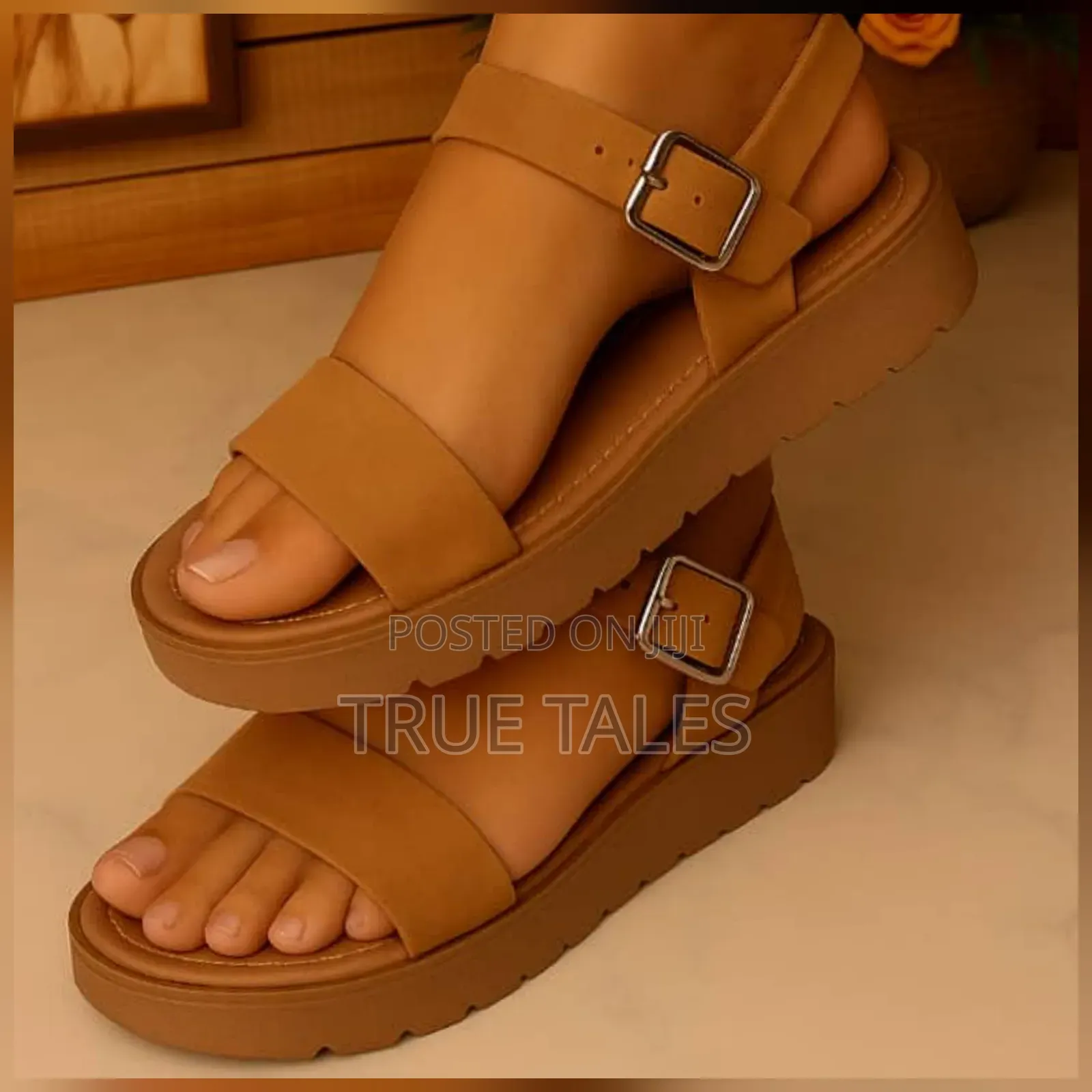 Brown Real Genuine Leather Stock Sandals #Em. Sizes 37 To 42