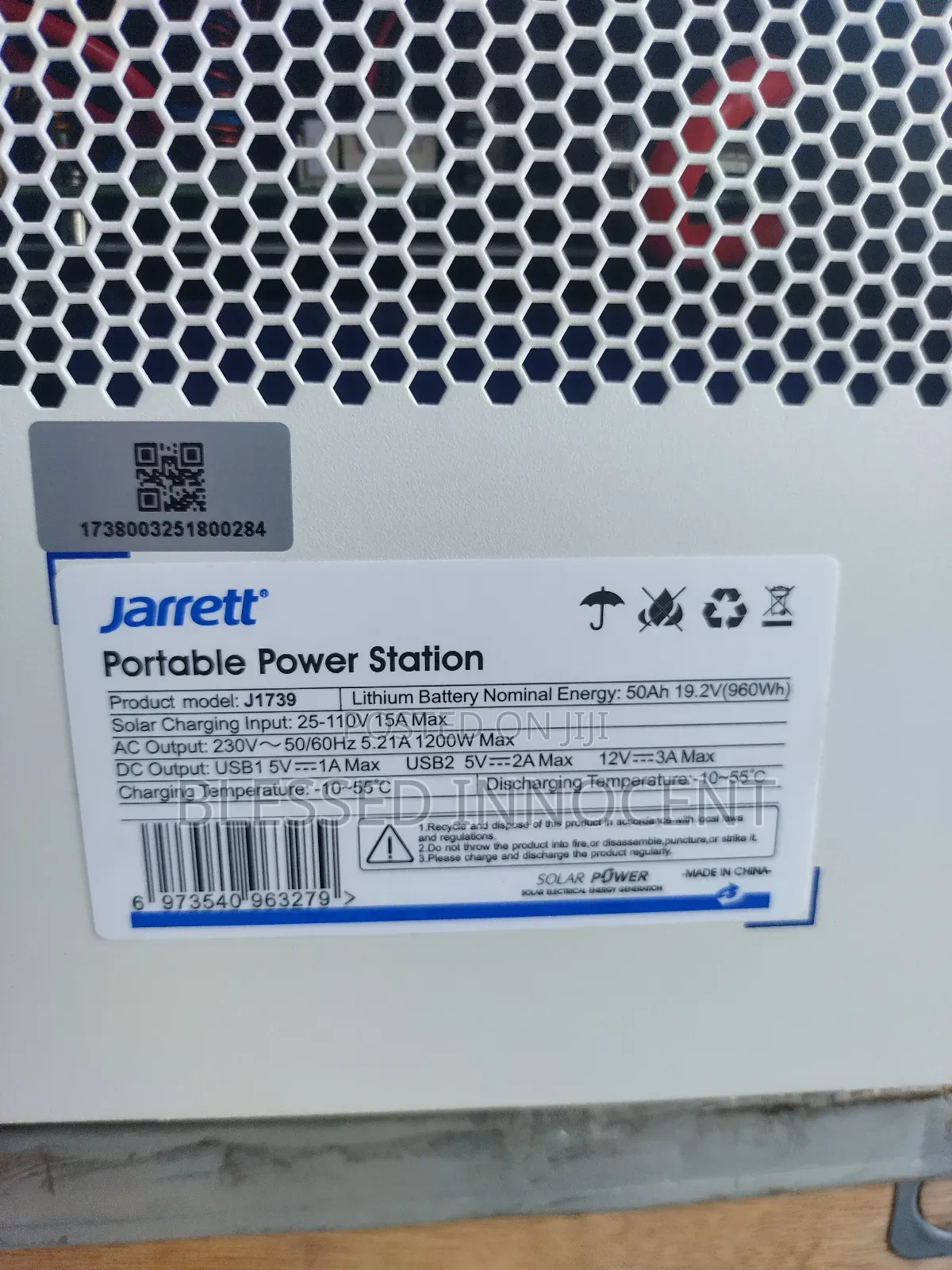 Jarrett 1200w Portable Solar Power Station (960wh)