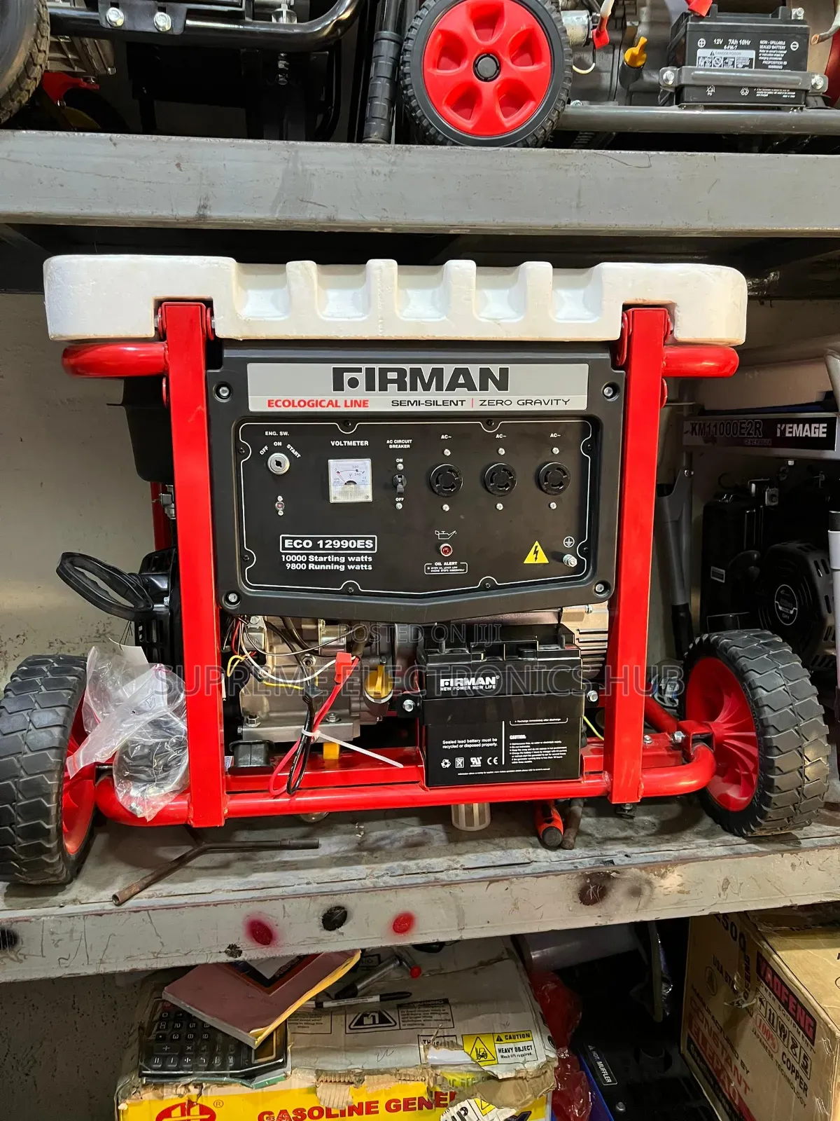 •[]• Firman Eco12990es 10kva Black and Red Series With Key and Battery