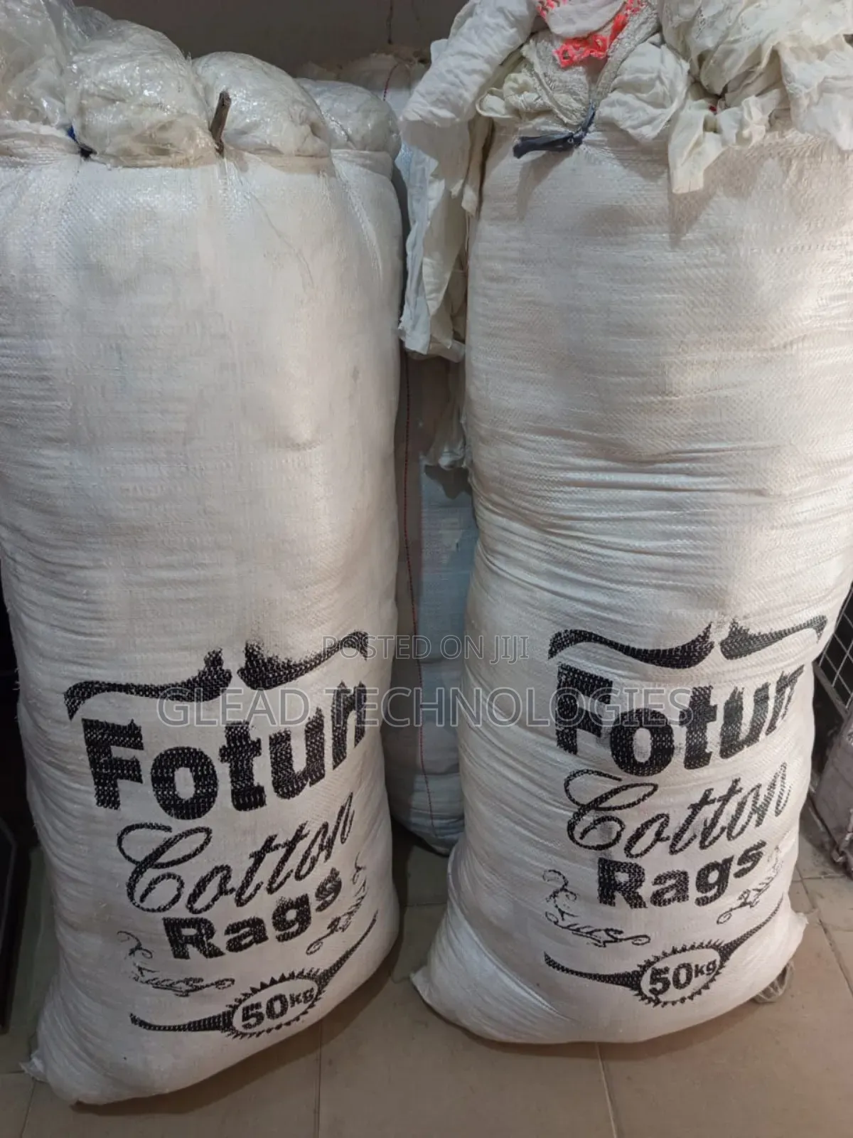 50kg Industrial Rags White . 