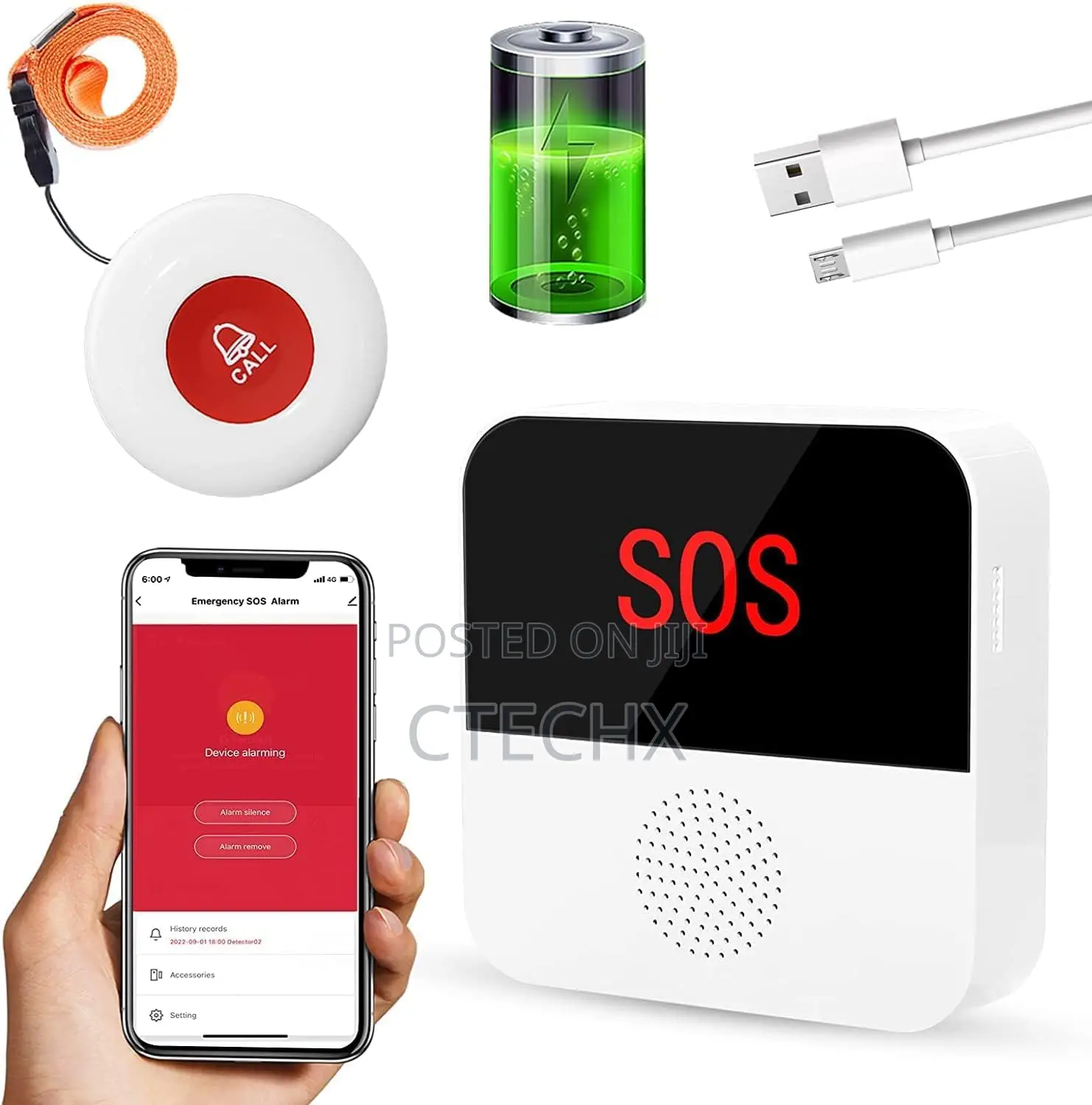Wifi Rechargable Smart Wireless Caregiver Pager Panic Button Alarm