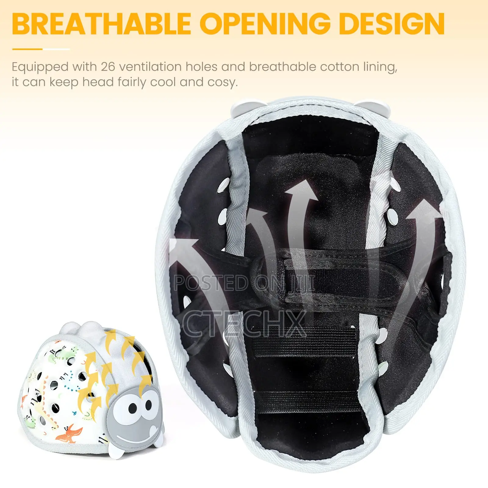Orzbow Baby Breathable Safety Helmet With Kneepads For Crawling