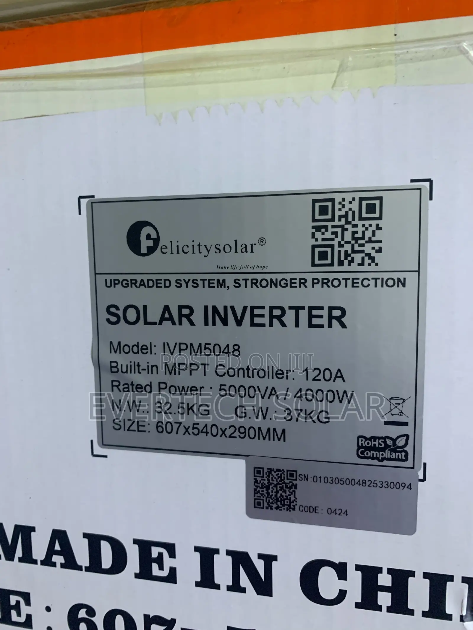 Felicity Ivpm 5kva Transformer Based Hybrid Inverter System 48v