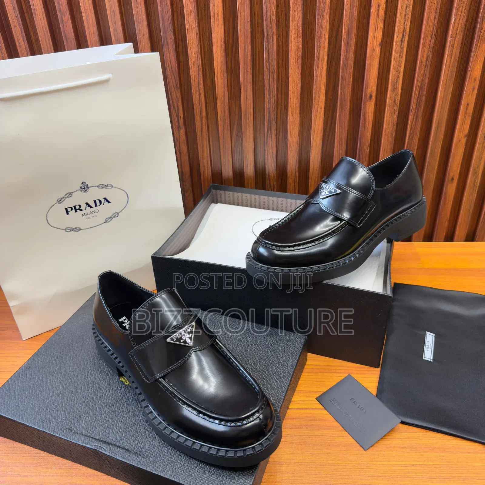 Original Pradamonlith Brushed Loafers Available in Store