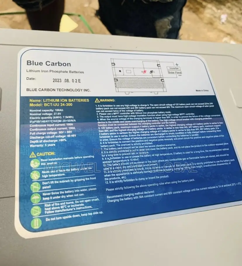 7.5kwh 24v Blue Carbon Lithium Battery