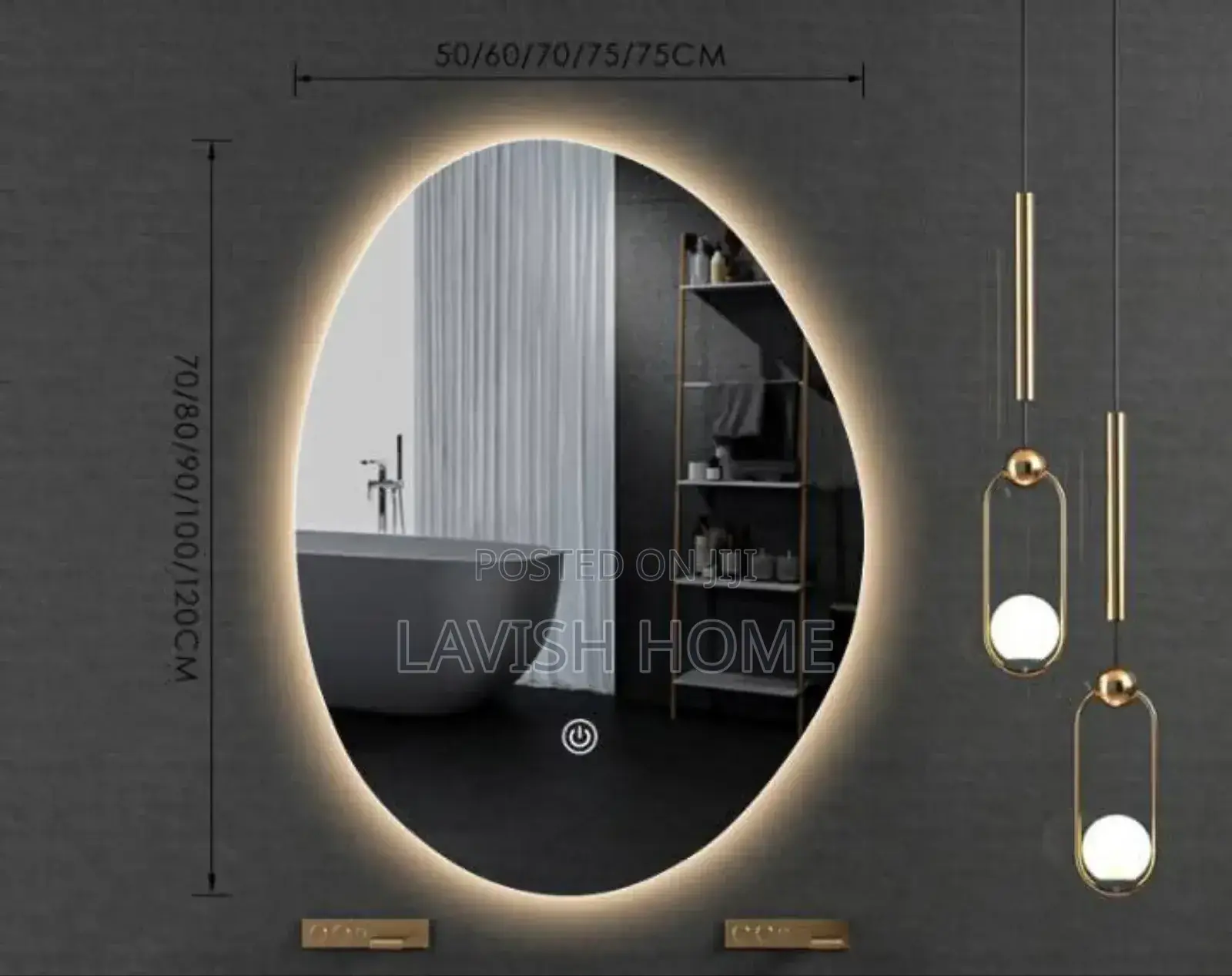 Round Led Mirror With Three Light