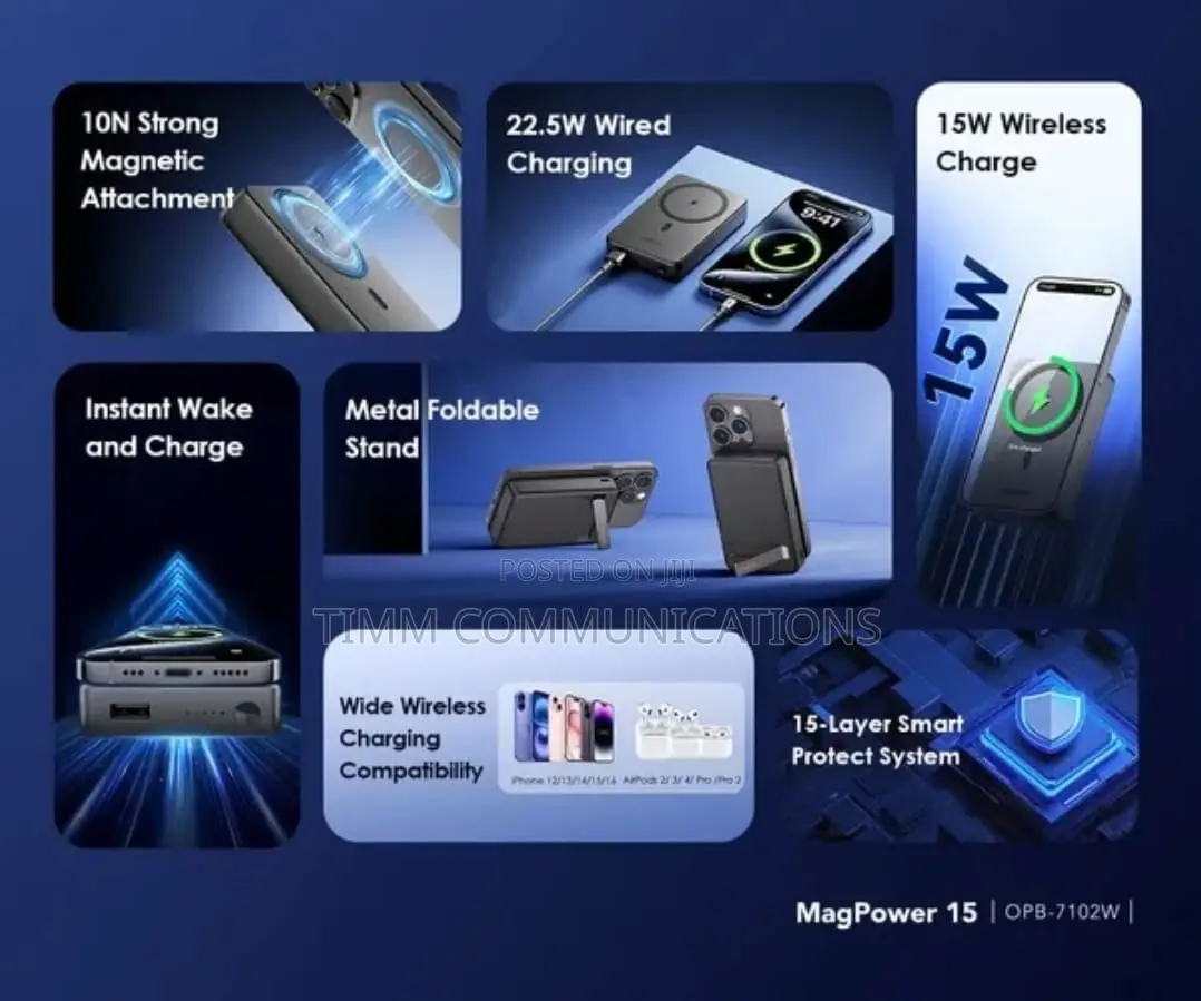 Oraimo Magpower 15 Magnetic Wireless Power Bank 10000mah
