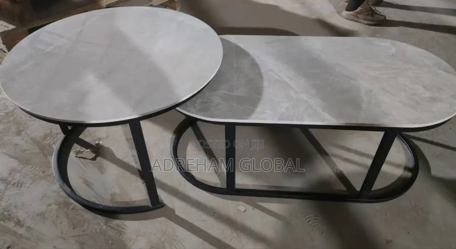 Real Marble a and B Center Table - Grey