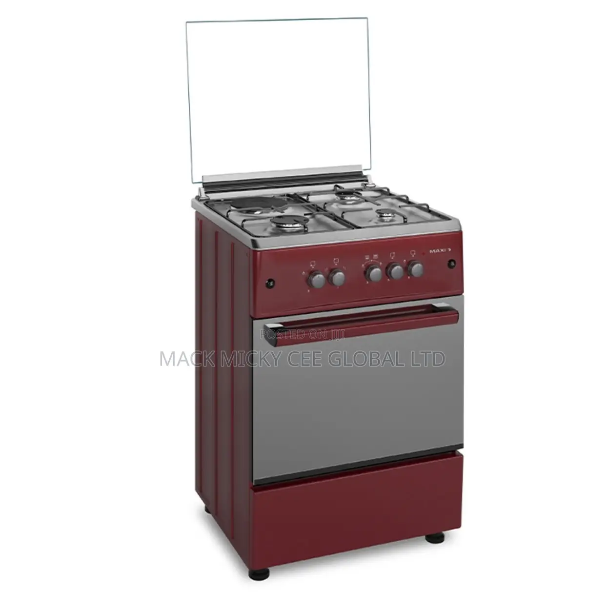 Maxi Gas Cooker 60x60 Cm (3+1) Burners Red