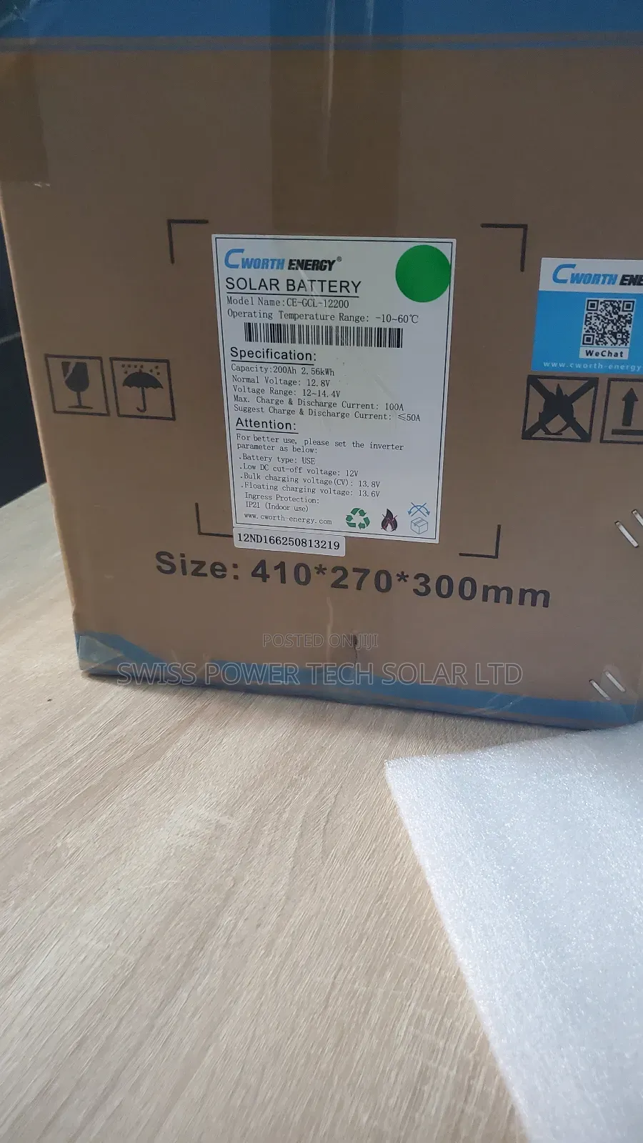 2.56kw 200ah Cworth Lithium Battery
