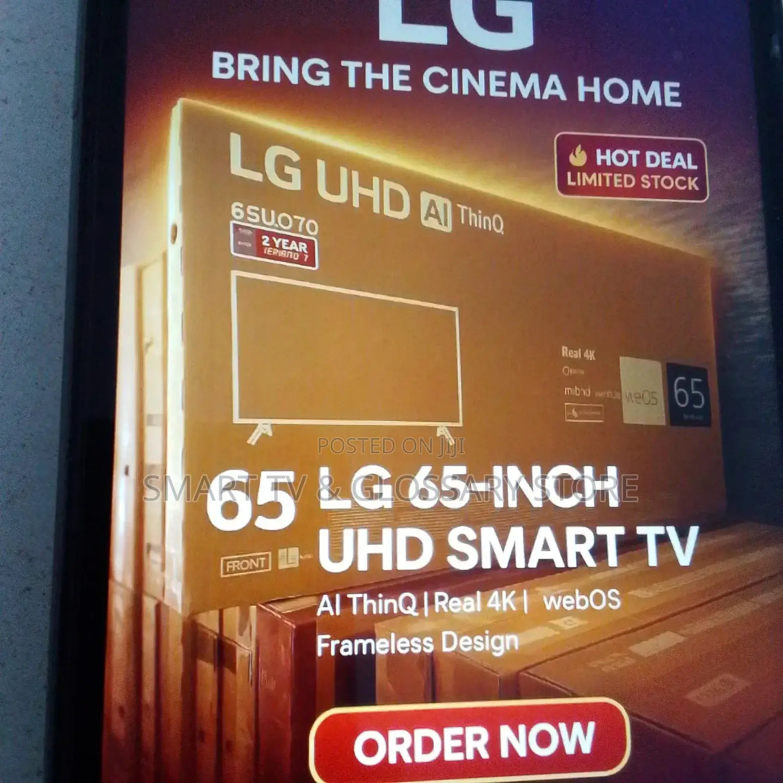 65 Inches Smart Tv With Hdmi Bluetooth Speaker Wifi