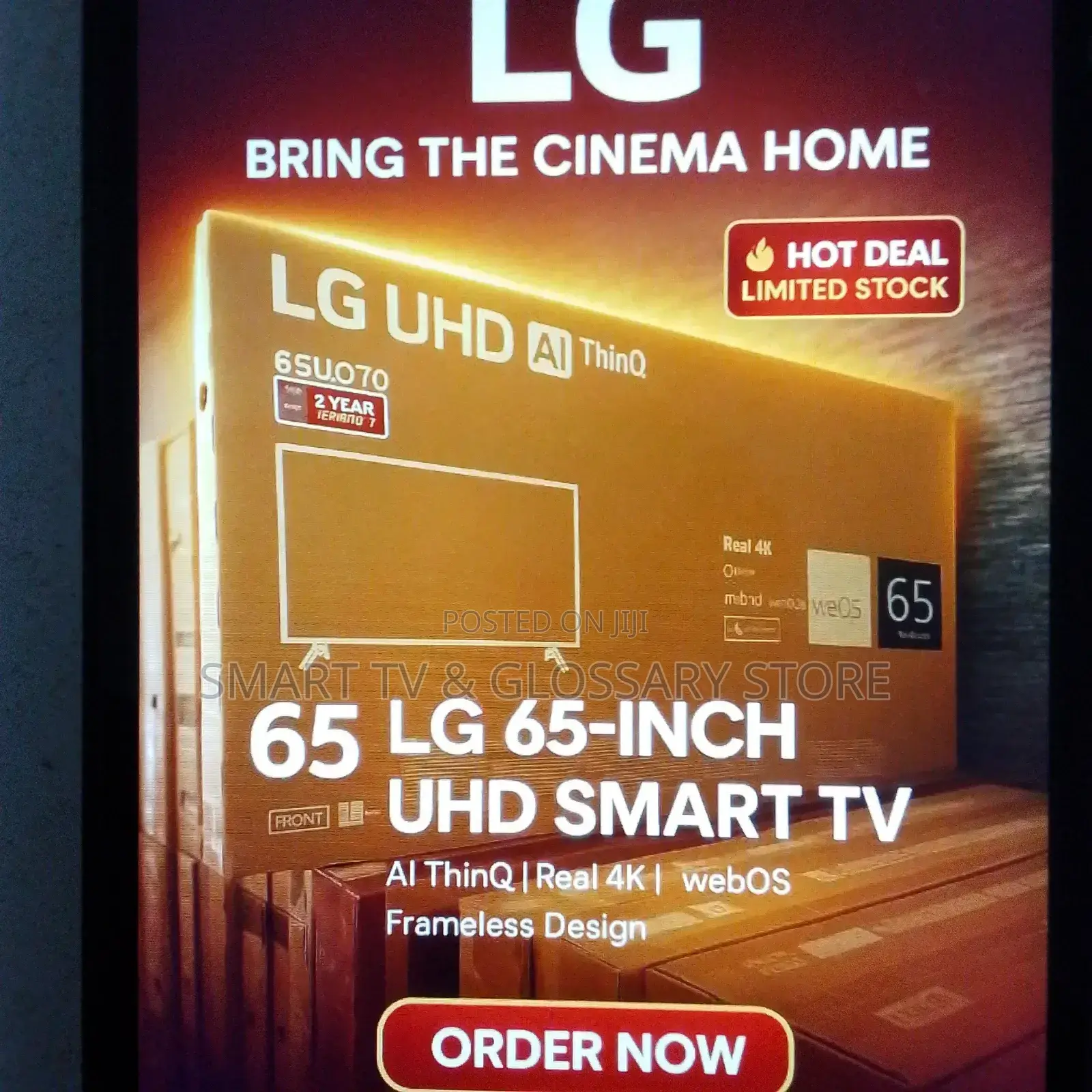 65 Inches Smart Tv With Building Showcasing Apps Seamlessly Ai Thinq