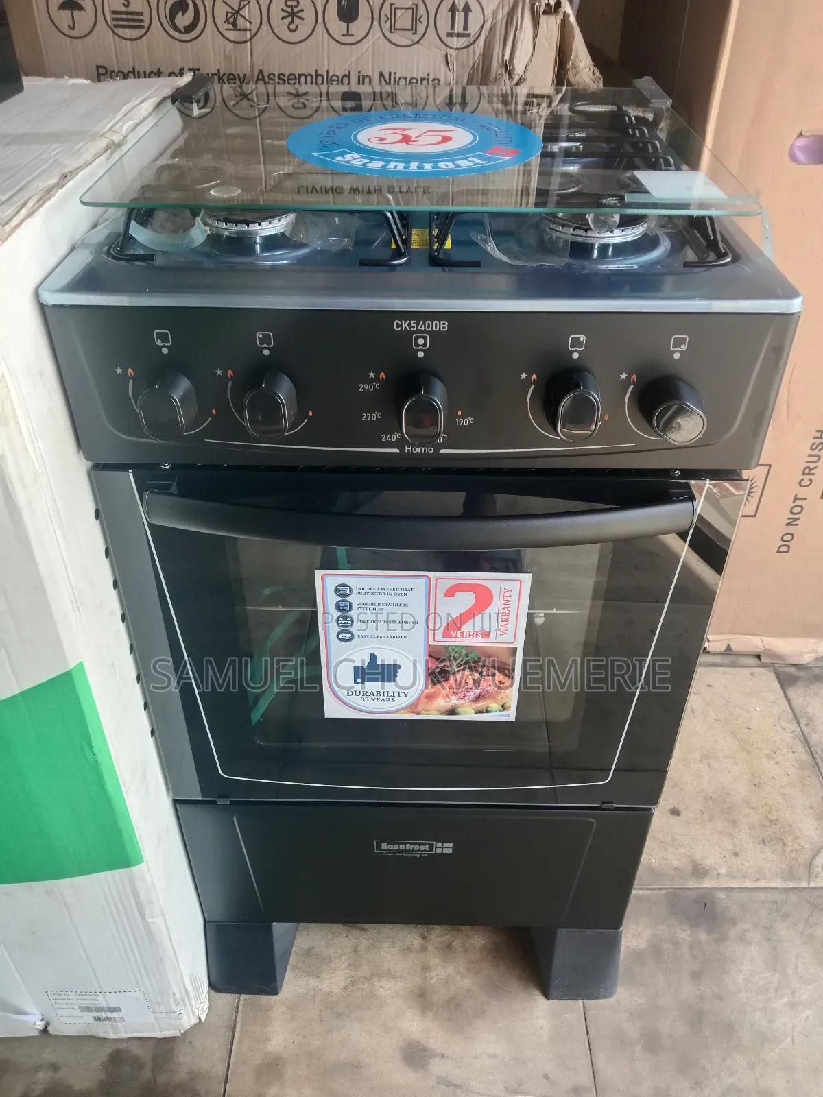 Scanfrost Gas Cooker 50x50 4burner 1year Warranty