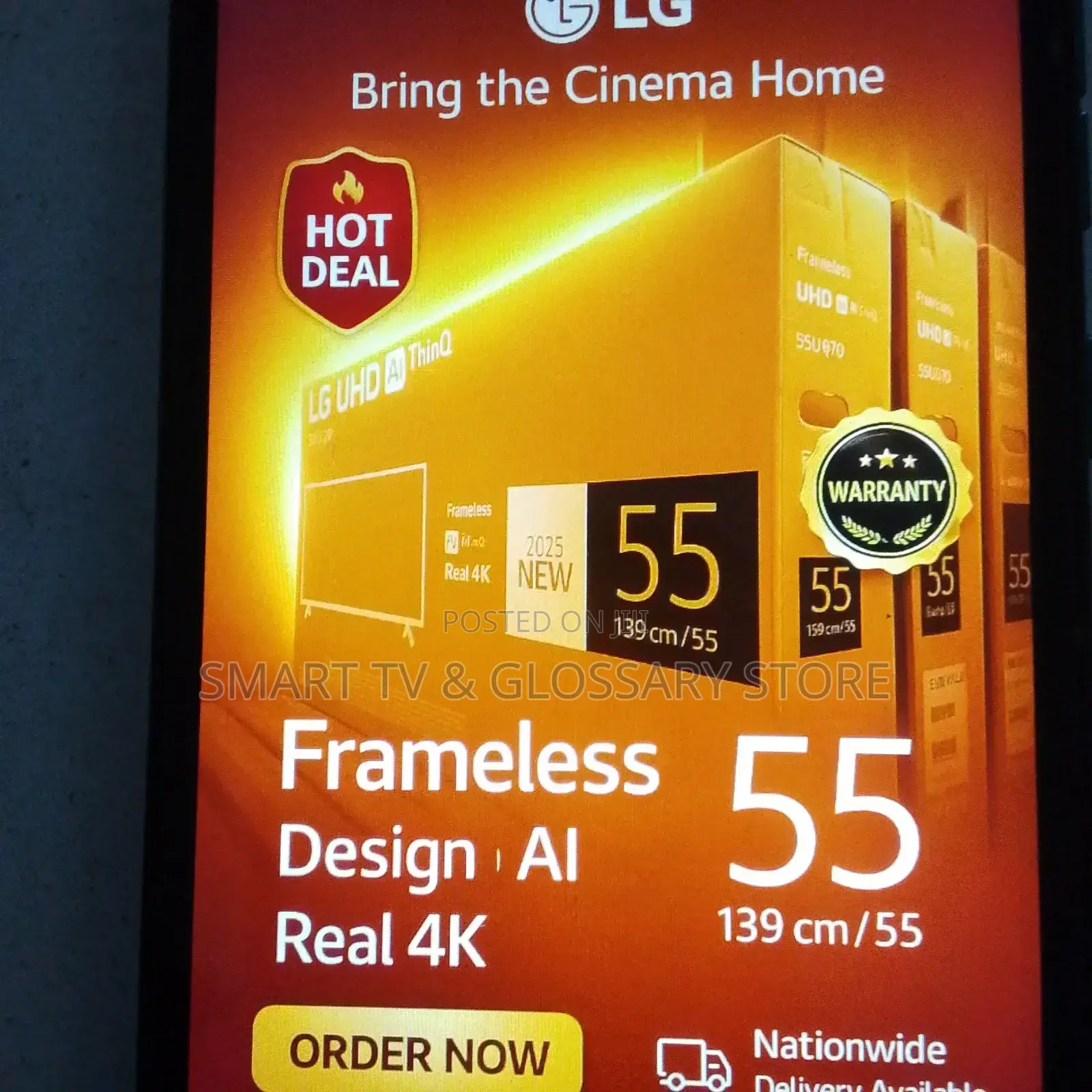 55 Inches Smart Tv With in-Built Bluetooth Wifi Google Ai Thinq