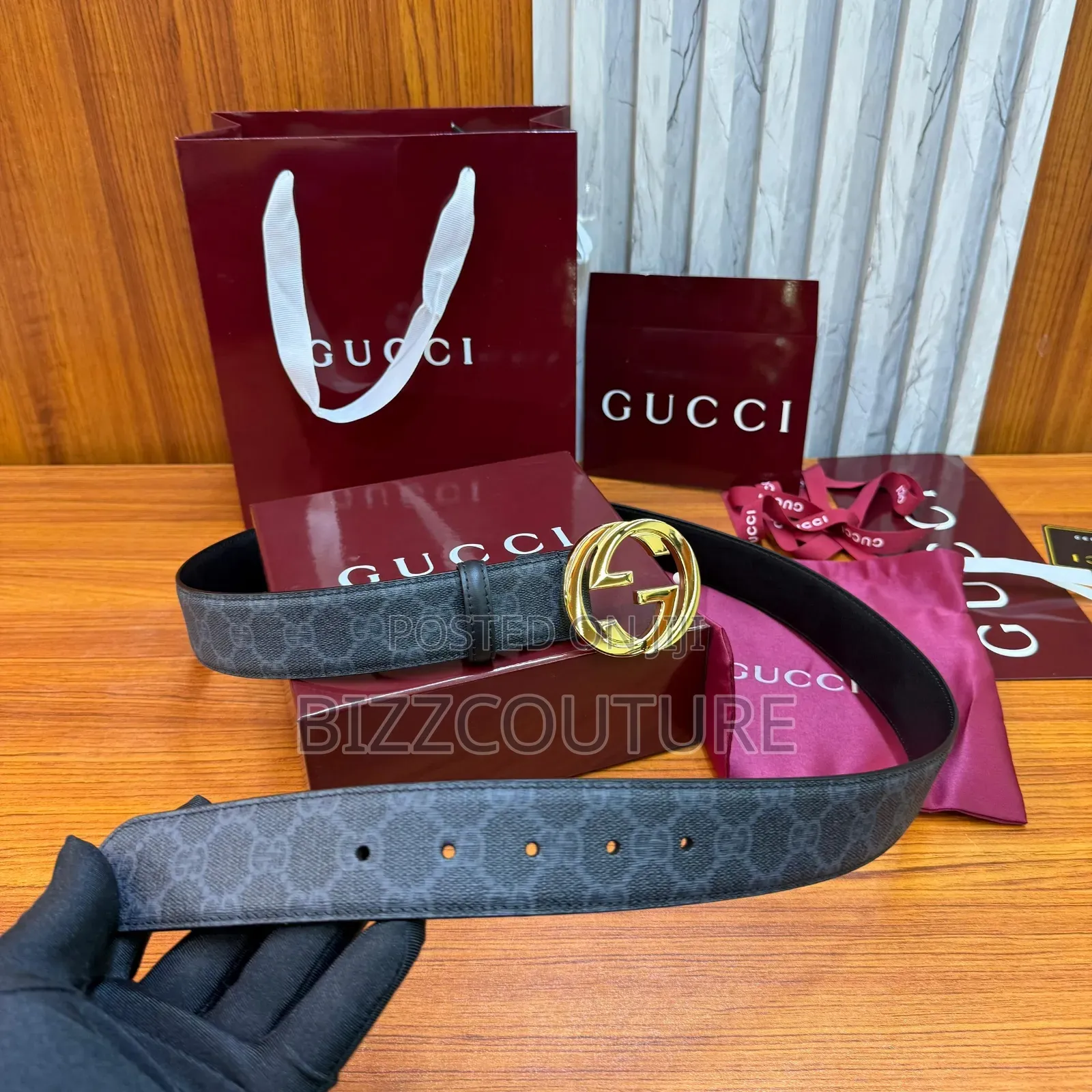Original Gucci Leather Belts Available in Store