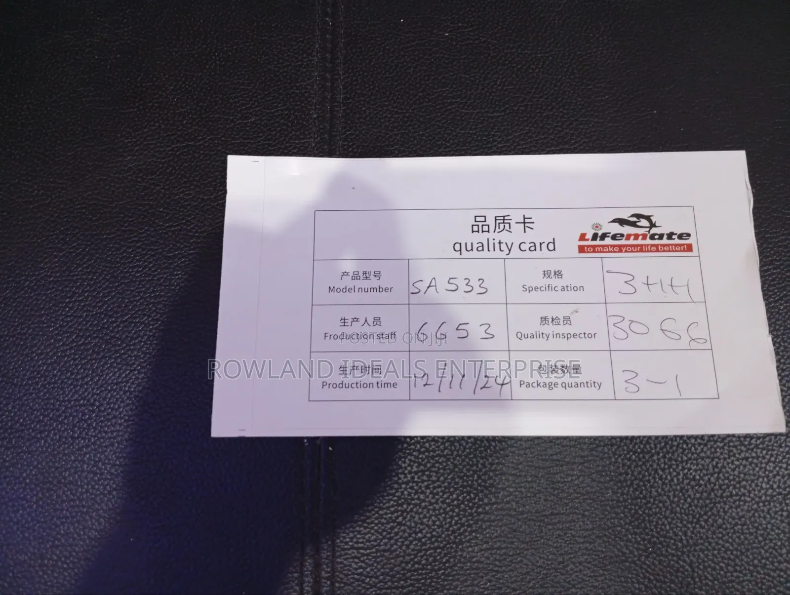 5 Seater Black Leather Sofa (Sa533)