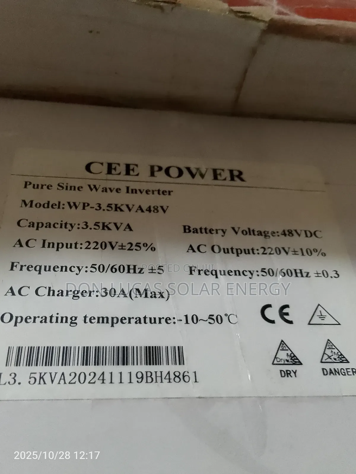 Cee Power Inverter 3.5kva 48v