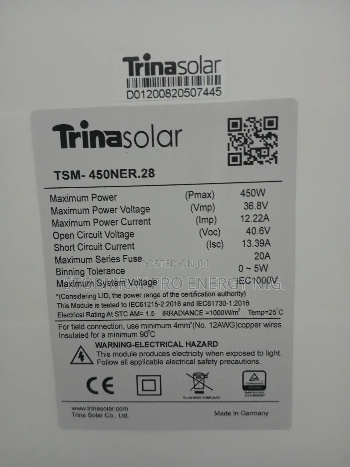 450w Trina Solar Panels