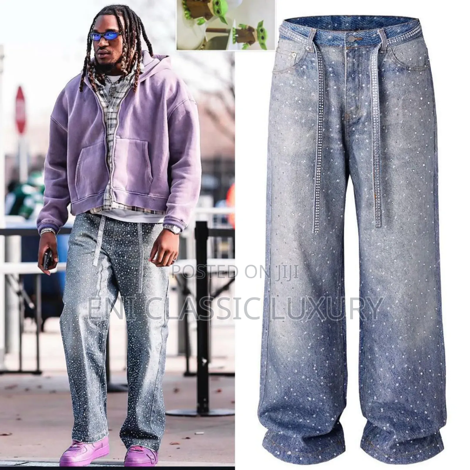 Pure Quality Luxury Men's Cargo Jeans Well Banded