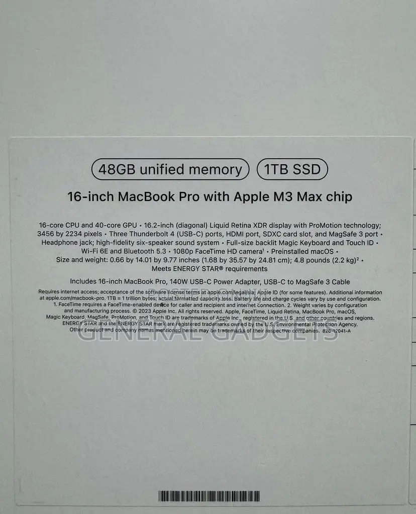 New Apple MacBook Pro 2024 M3 Max 16-Inch 48GB Apple M3 Max SSD 1T