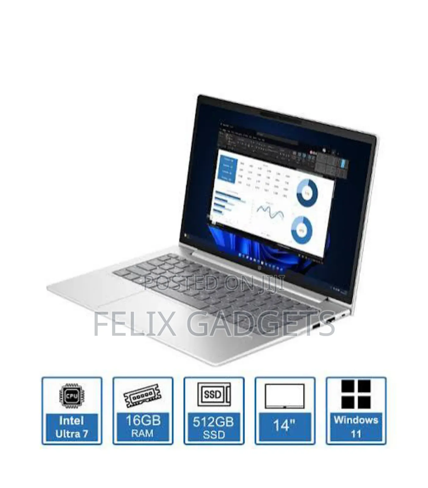New Laptop HP EliteBook 640 G11 16GB Intel Core Ultra 7 SSD 256GB
