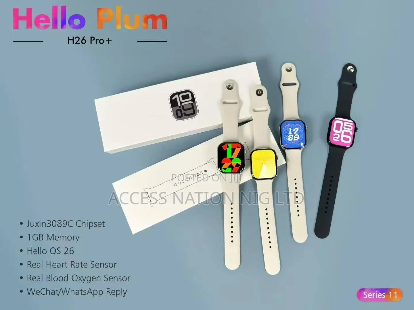H26 Pro Smart Watch Amoled Aod Screen 1gb Storage Hello Plum 2025 New