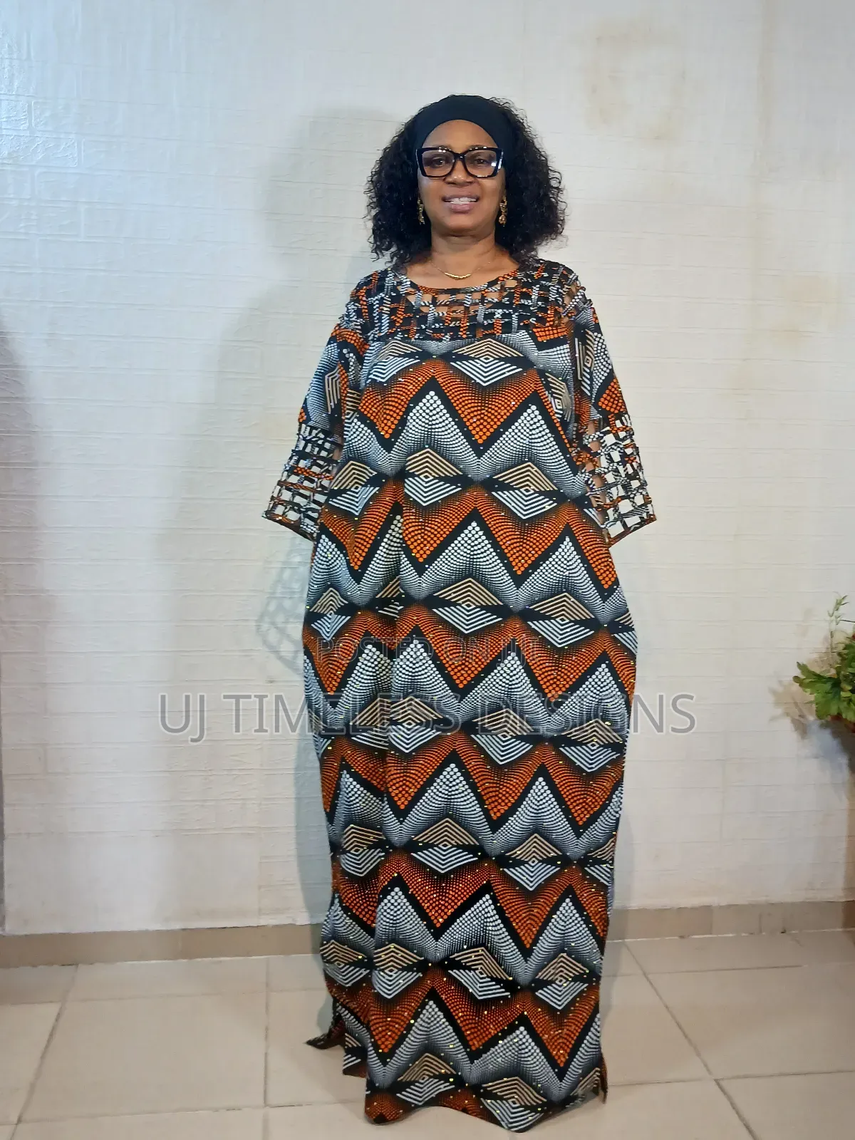 Ladies Long Stoned Ankara Gown