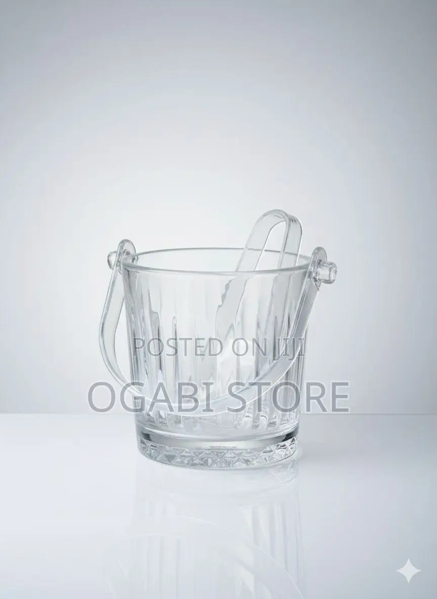 Glass Ice Bucket With Ice Picker