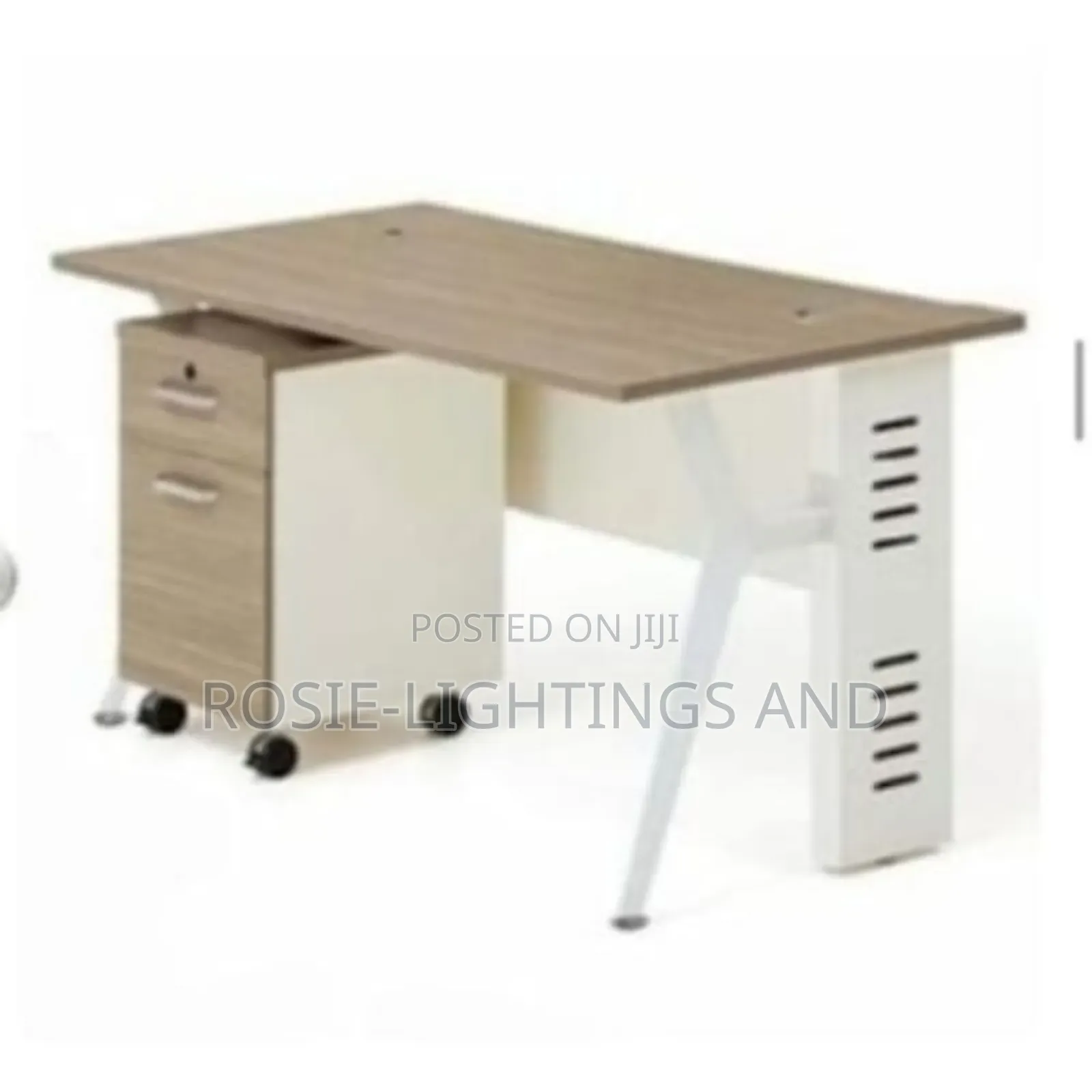 1.2 Metre Office Table and White Swivel Chair With 2 Visitor Chairs