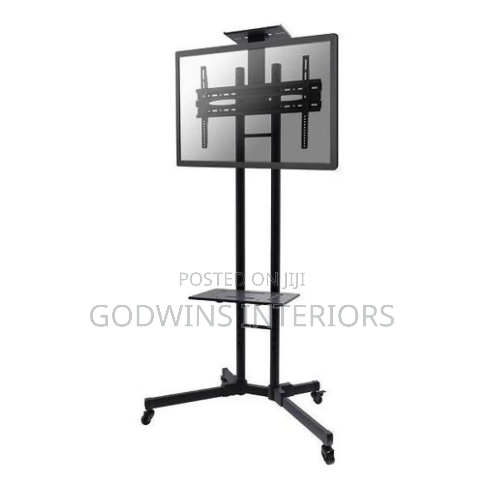 Adjustable Mobile Tv Stand With Wheels and Shelf