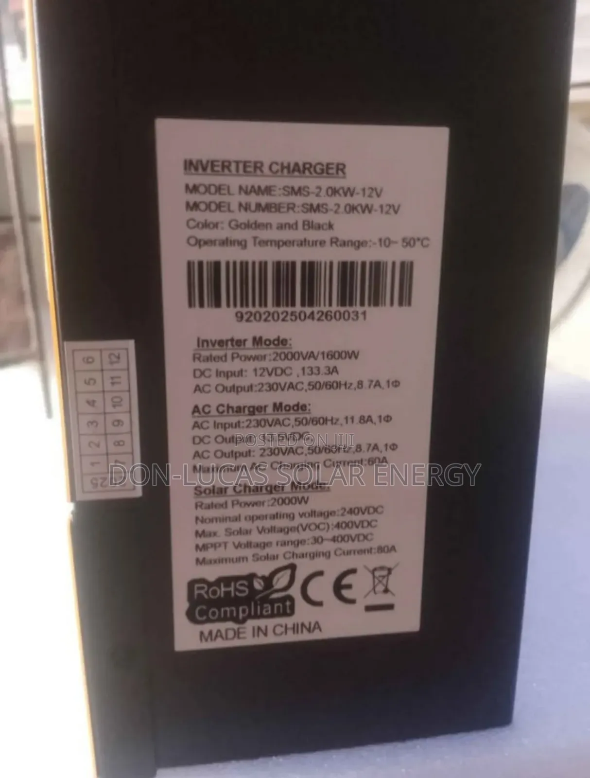 SMS Inverter 2kva 12v