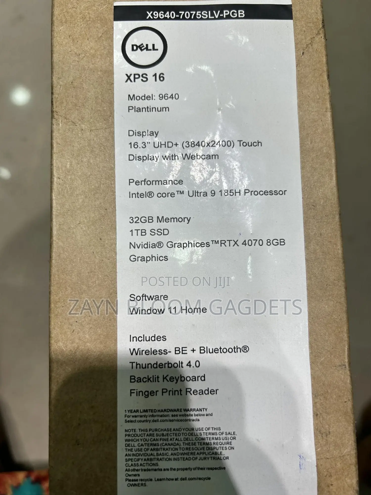 New Laptop Dell XPS 16 9640 32GB Intel Core Ultra 9 SSD 1T