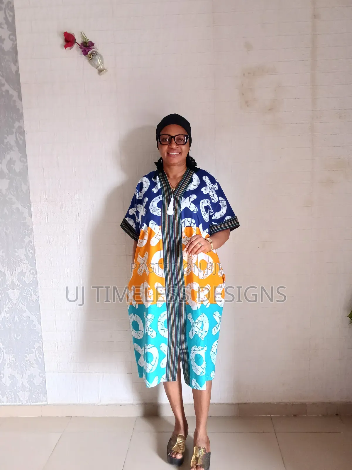 Ladies Short Gown Embellished With Asoke