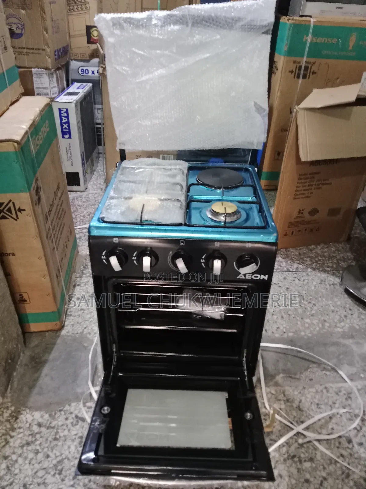 Aeon Gas Cooker 60x60 3burner ,1electric