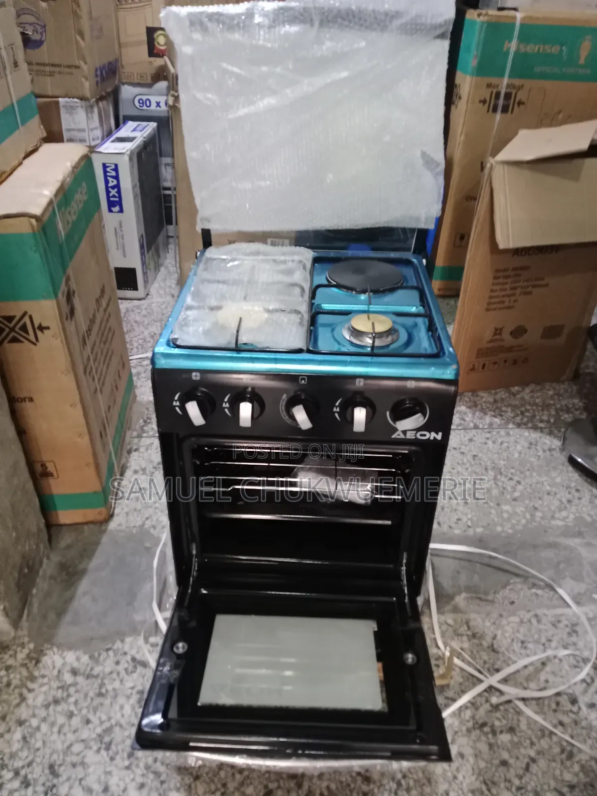 Aeon Gas Cooker 60x60 3burner ,1electric