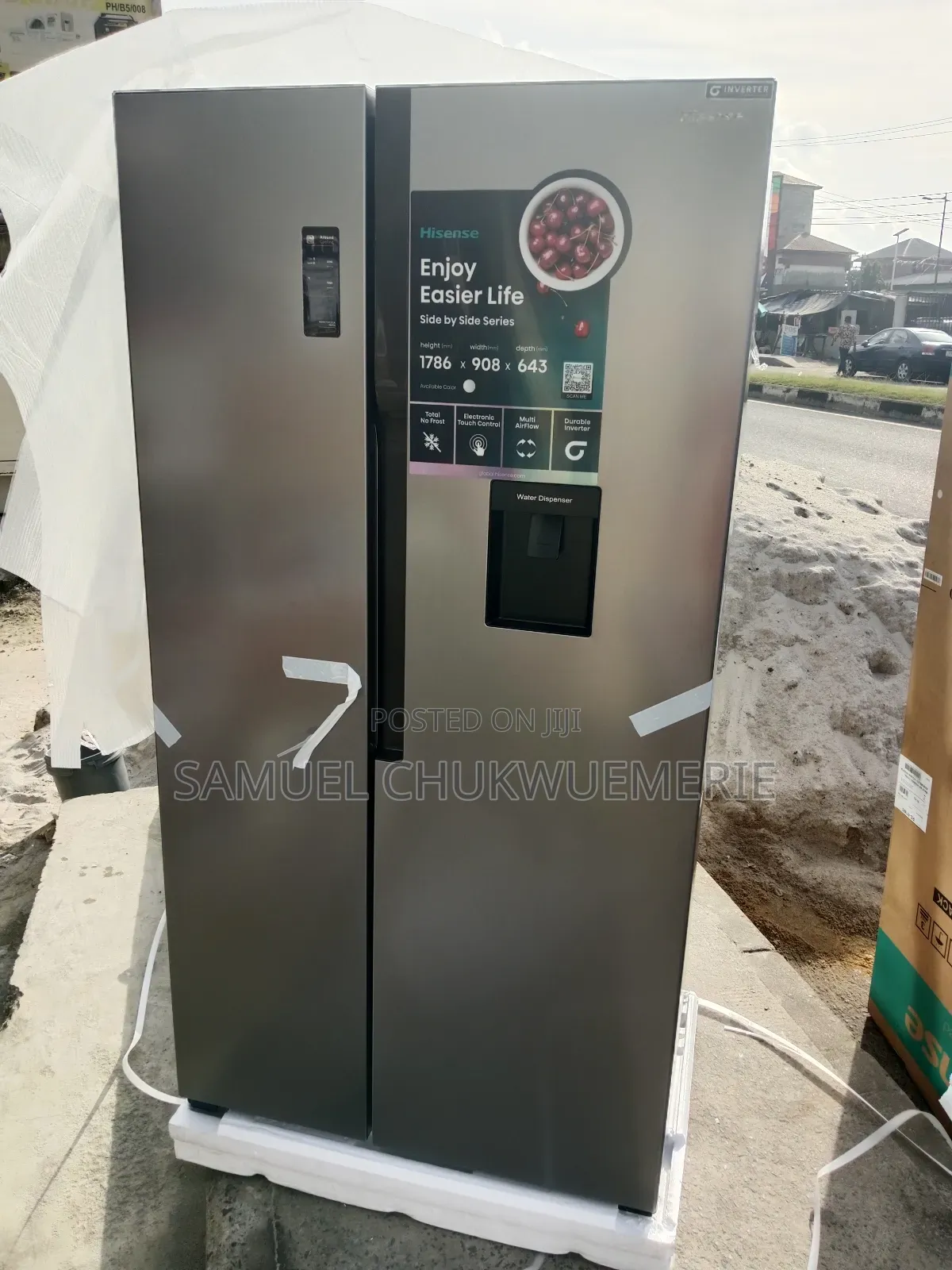 Hisense Inverter Side by Side Fridge With Dispenser 1year Warranty