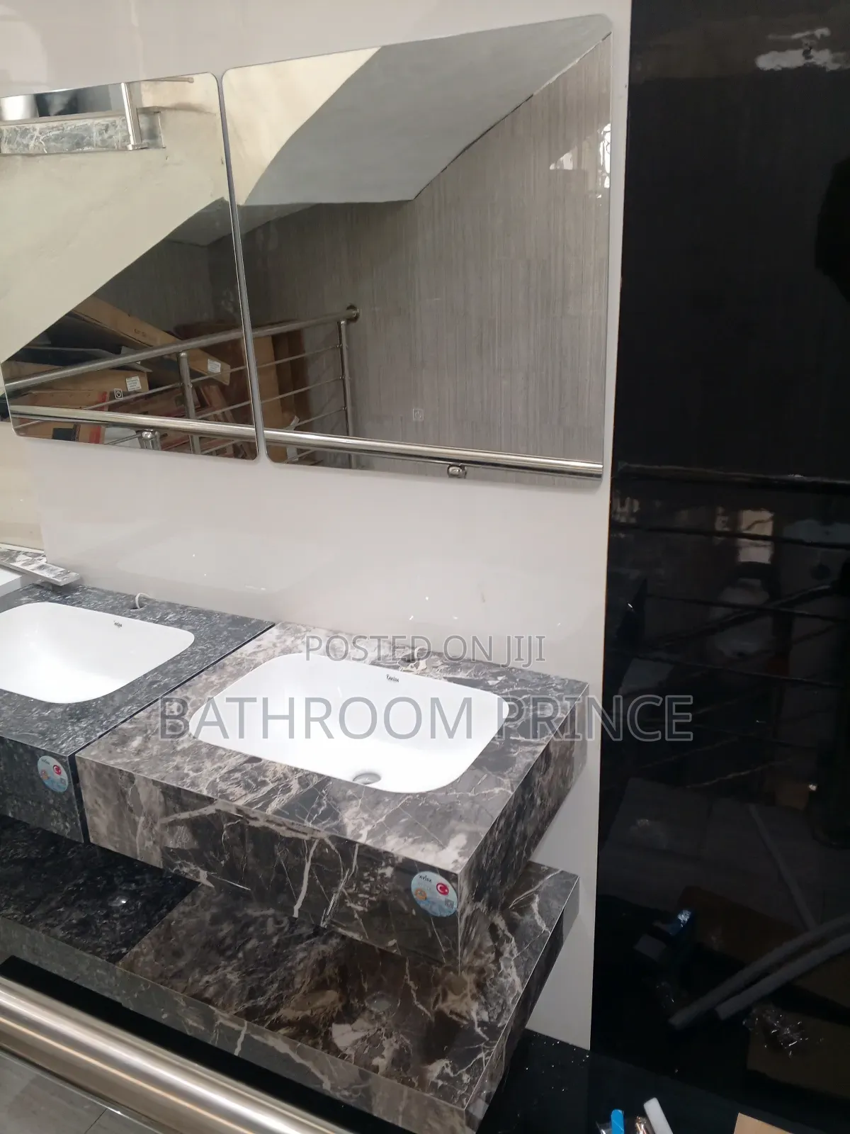 Luxury Marble Vanity Basin With Led Mirror
