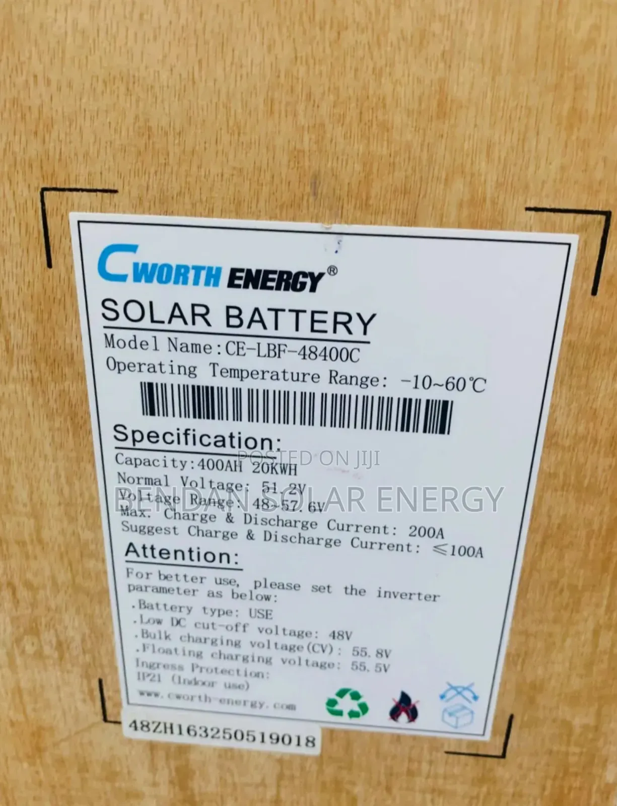 20kwh 48v Cworth Lithium-Ion Battery | Industrial-Grade Backup System