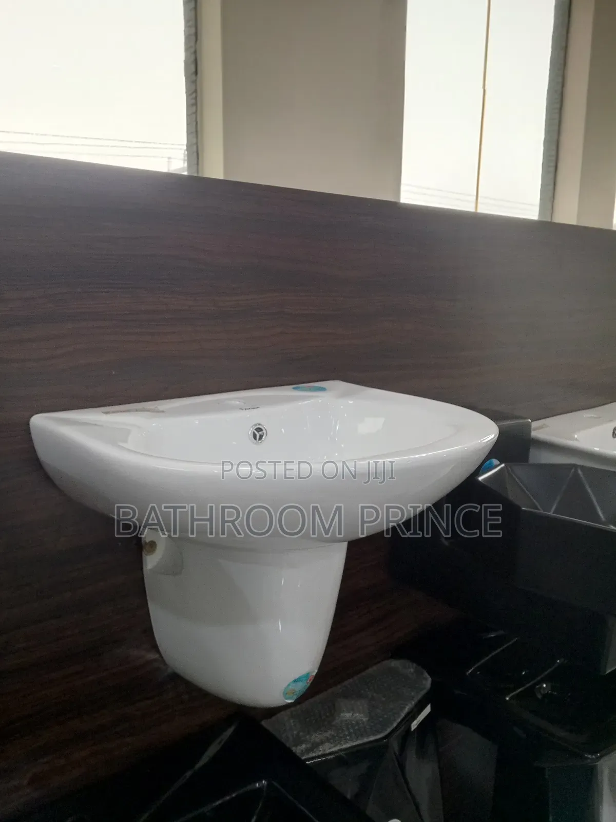 Glese White Wall Hung Basin and Pedestal