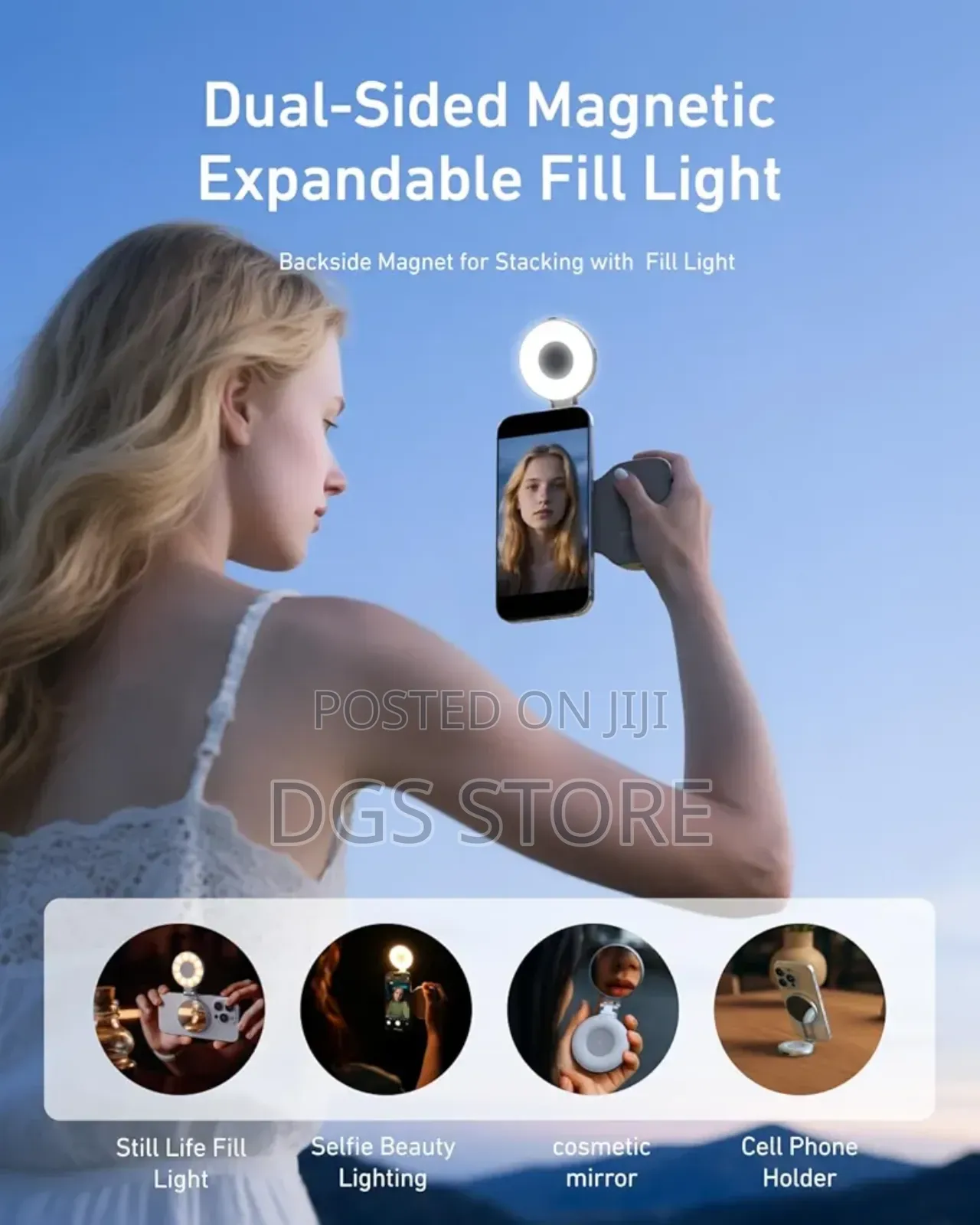 Telesin Fun Shot Magnetic Grip+ C03 Magnetic Selfie Ring Light