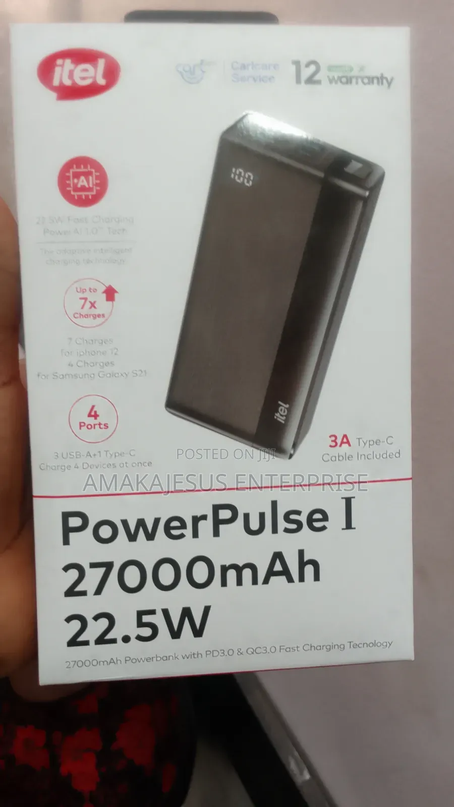 Itel 27,000mahs Power Bank 22.5w