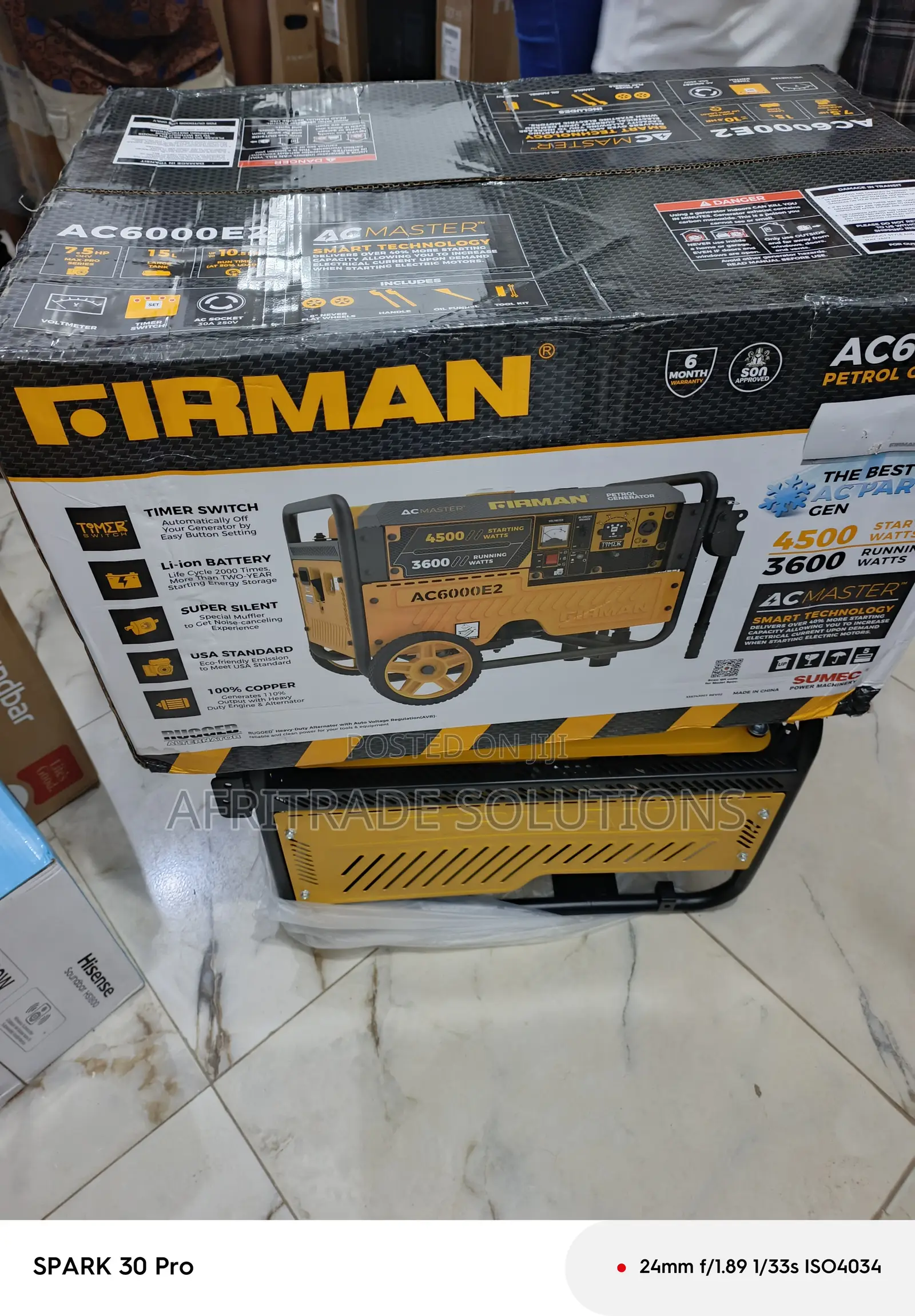 Firman Ac6000e2 Petrol Generator – 4.5kva Heavy Duty
