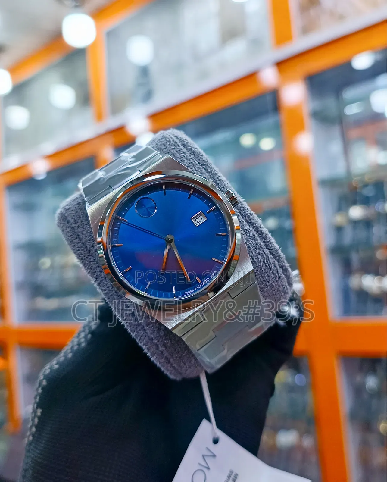Luxury Movado Stainless Steel For Men's Unisex Flat Wristwatch
