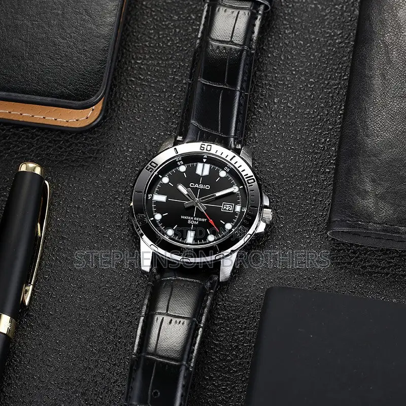 Casio Gent’S MTP-Vd01l-1evudf Enticer Analog Black Leather Watch