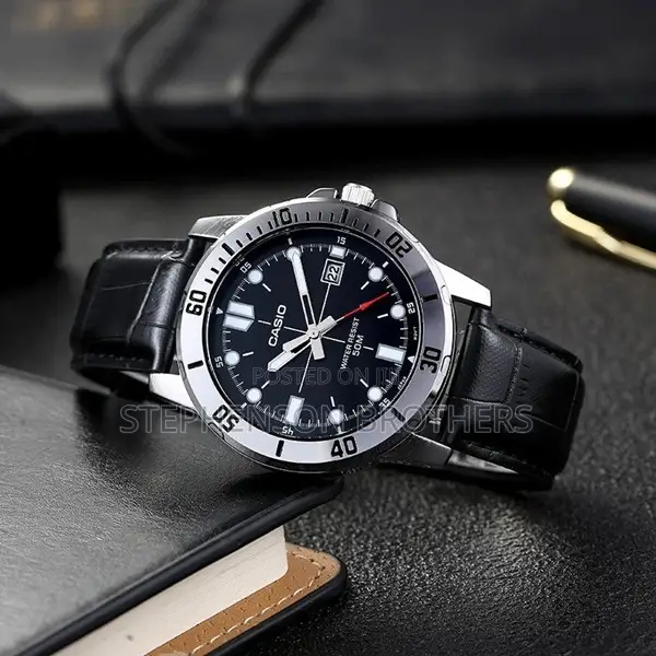 Casio Gent’S MTP-Vd01l-1evudf Enticer Analog Black Leather Watch