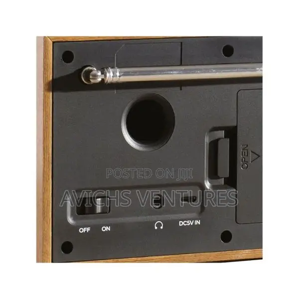 Compact Wooden Dab - Fm Radio With Alarm Clock Function